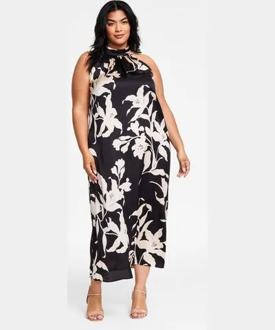 Vince Camuto Plus Size Floral-Print Sleeveless Maxi Dress