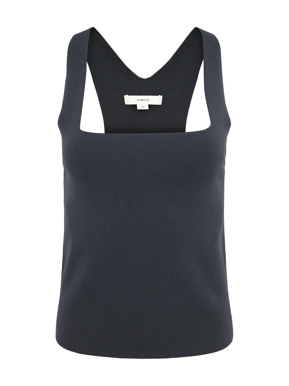 Vince Racerback Square Neck Tank in Graphite