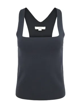 Vince Racerback Square Neck Tank in Graphite