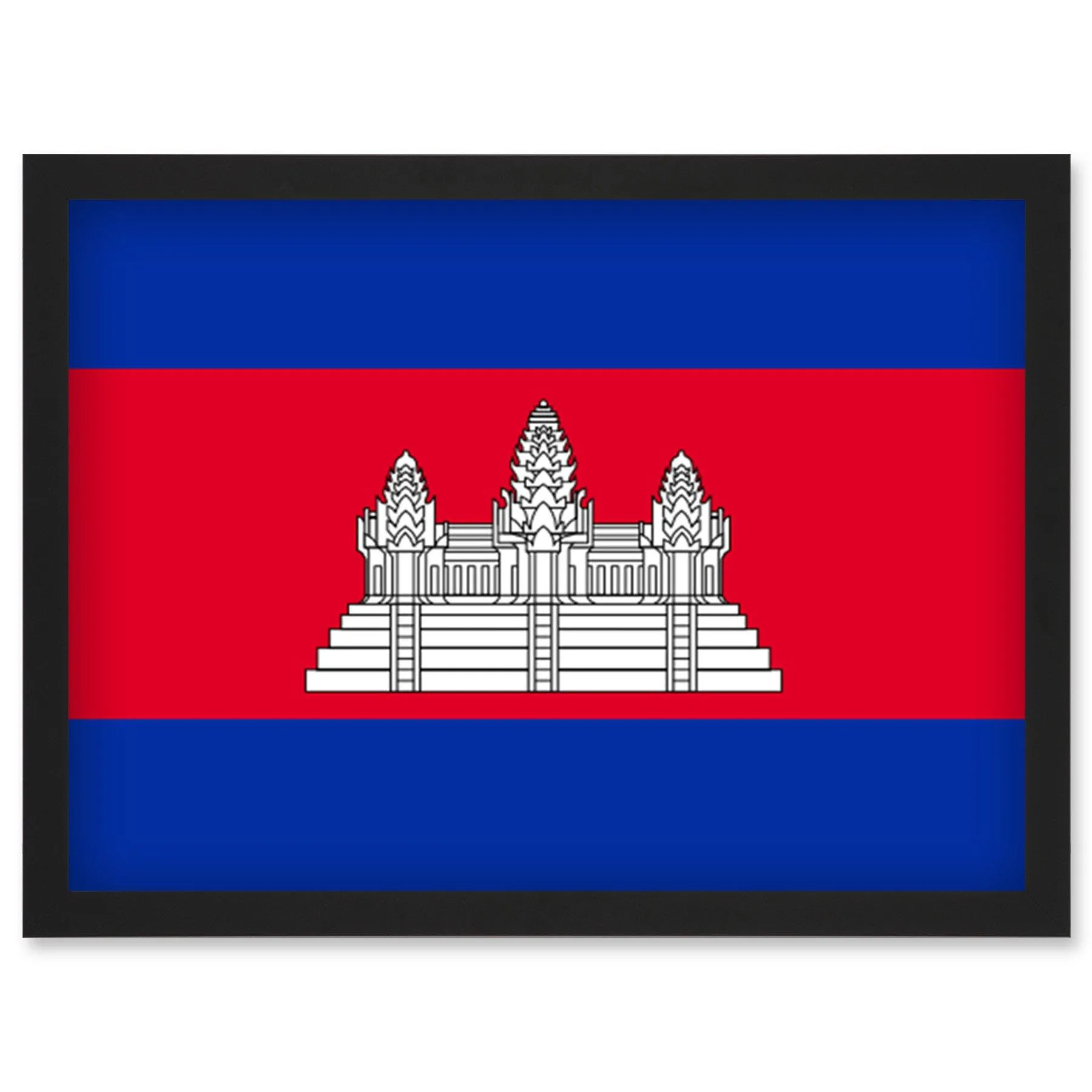 Wall Art & Pictures | Cambodia National Flag Vexillology World Flags Country Region Poster Artwork Framed Wall Art Print A4 