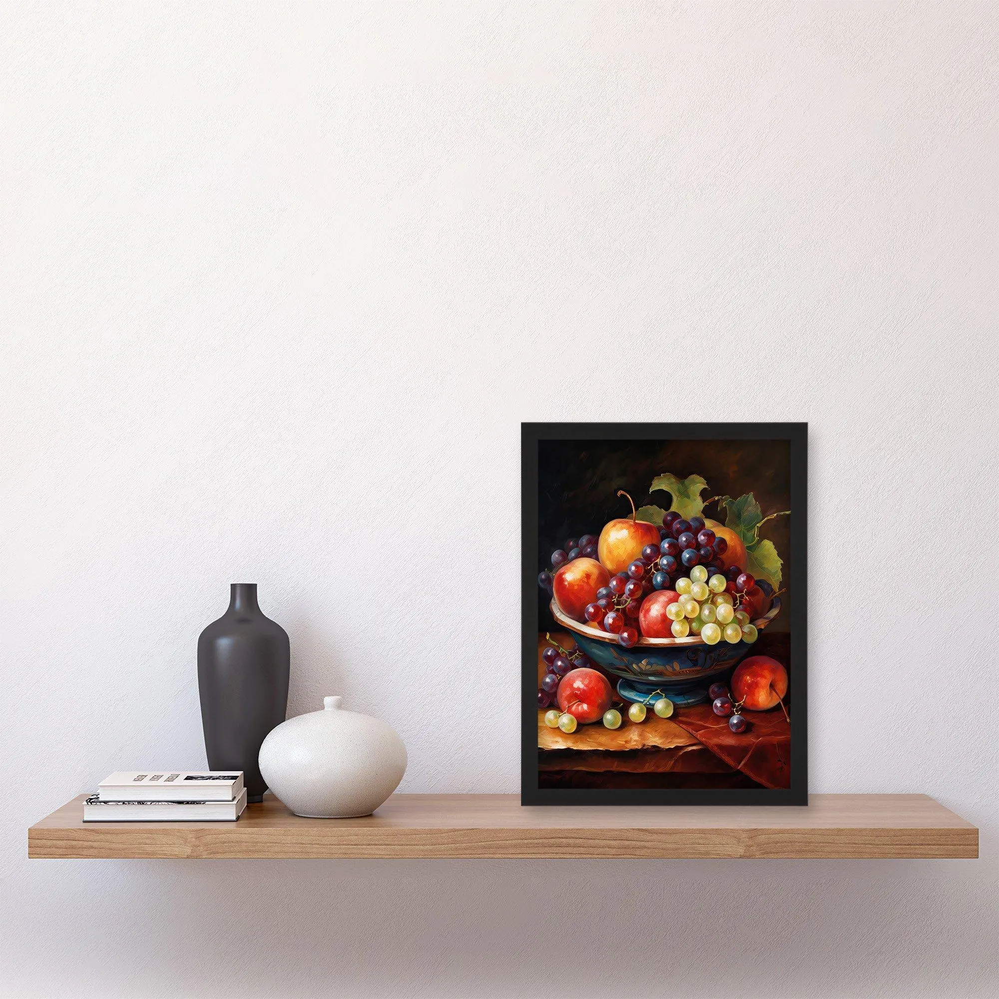 Wall Art & Pictures | Classical Still Life Fruit Bowl Oil Painting Kitchen Artwork Framed Wall Art Print A4 | Artery8