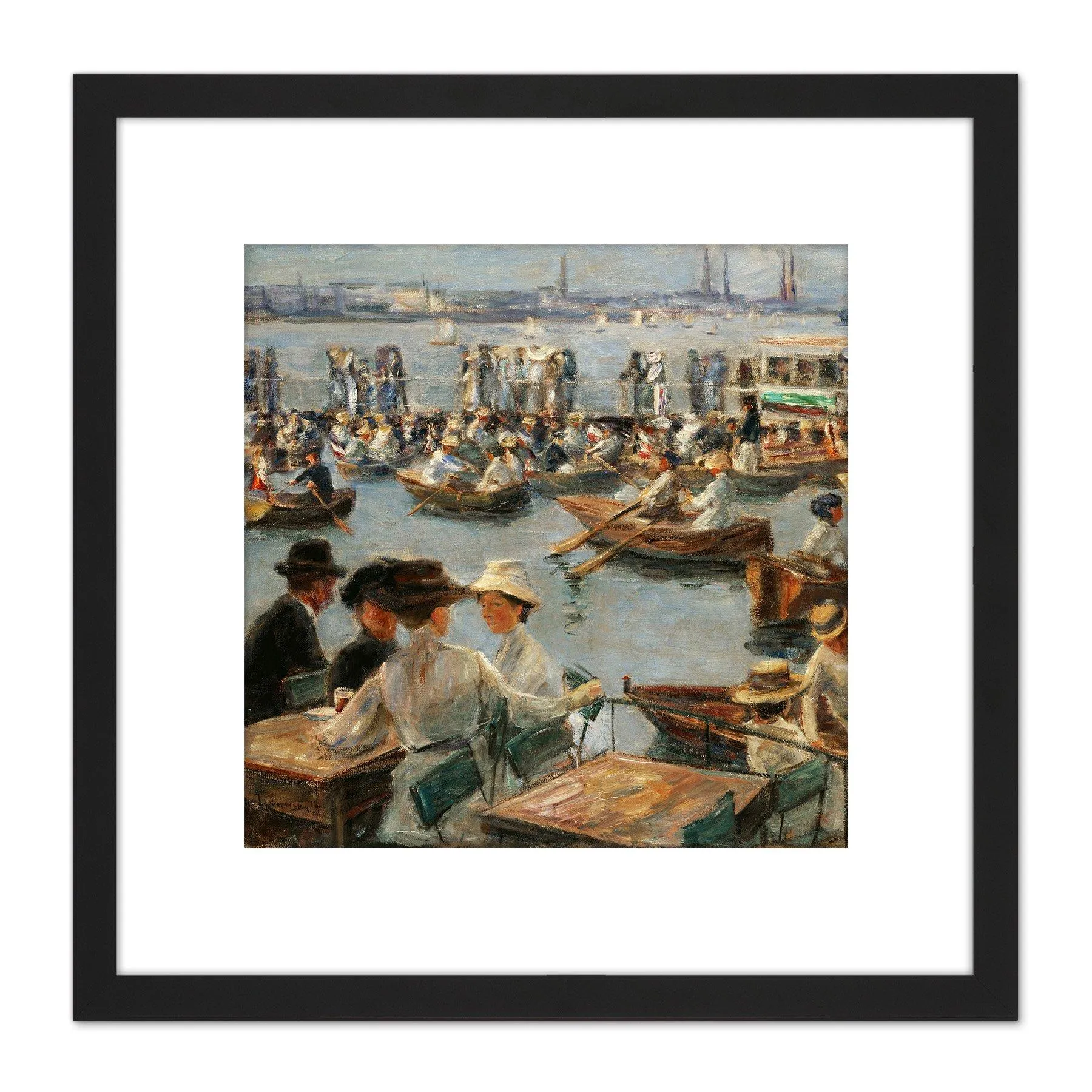 Wall Art & Pictures | Max Liebermann On The Alster In Hamburg Cropped 8X8 Inch Square Wooden Framed Wall Art Print Picture w