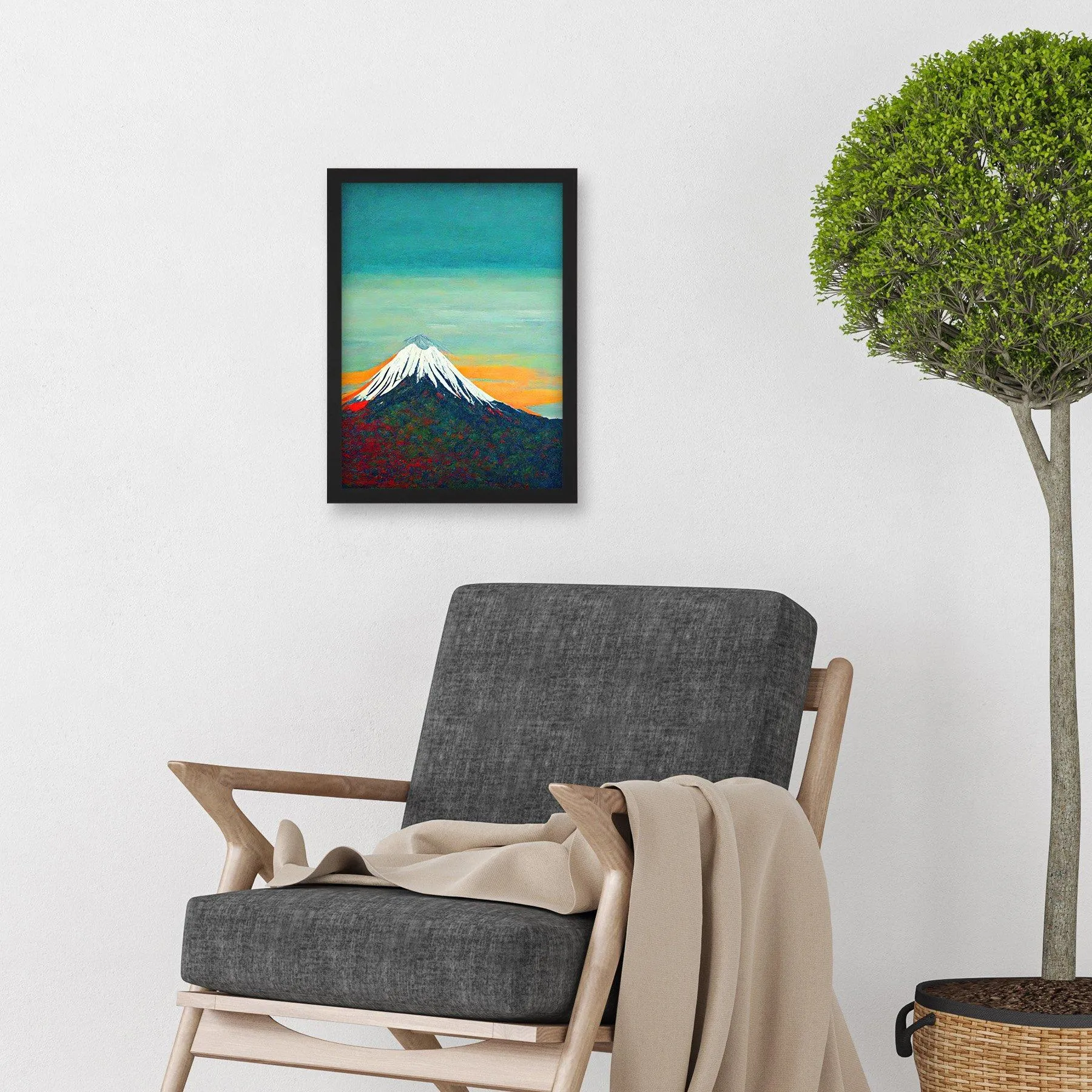 Wall Art & Pictures | Mount Fuji Volcano Peak At Sunrise Artwork Framed Wall Art Print A4 | Artery8