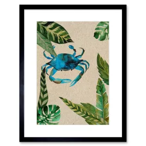 Wall Art & Pictures | Wall Art Print Crab with Leaves Framed | Artery8