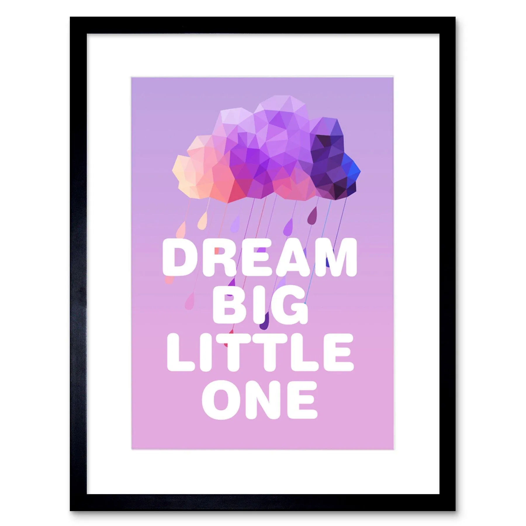 Wall Art & Pictures | Wall Art Print Dream Big Little One Pink Artwork Framed 9X7 Inch | Artery8