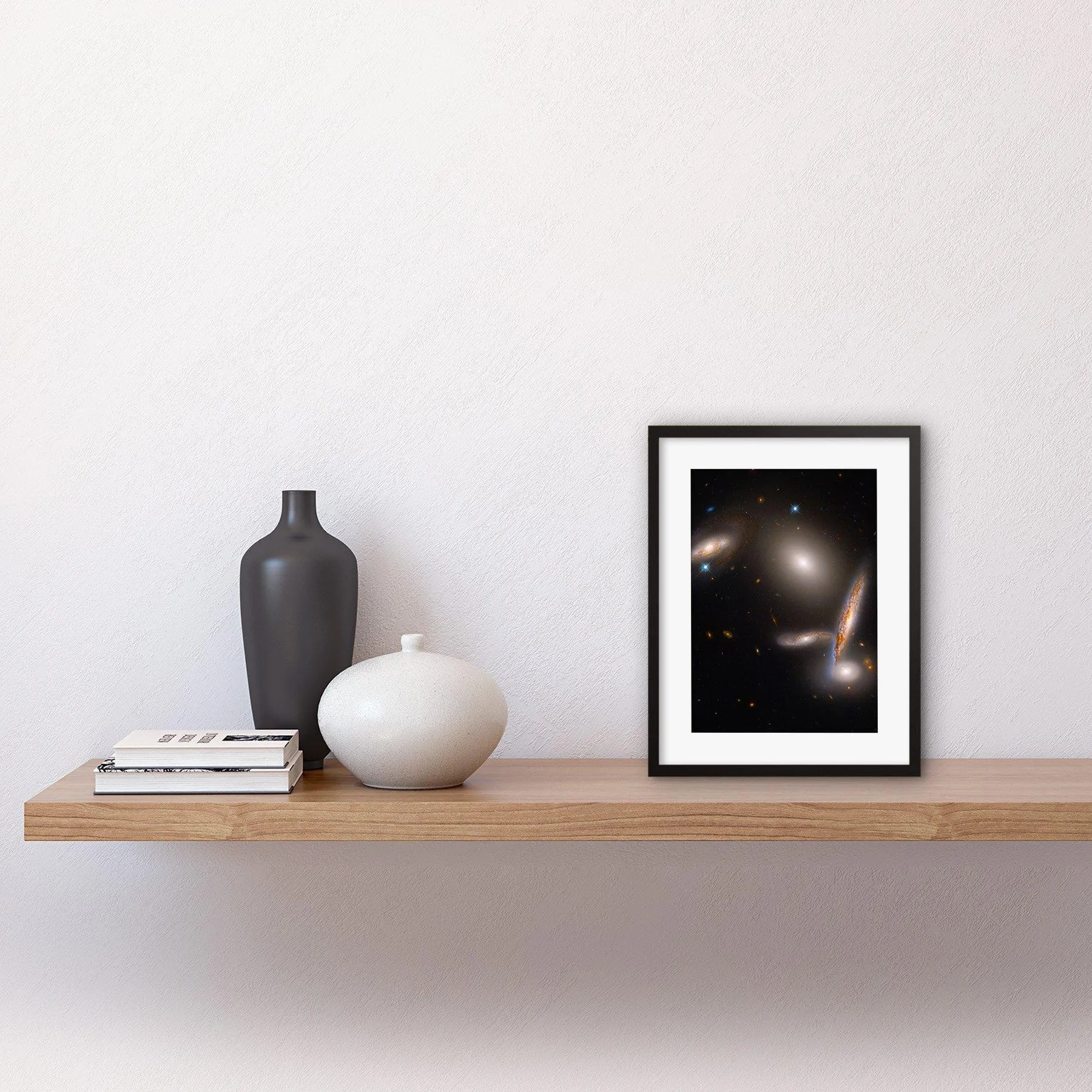 Wall Art & Pictures | Wall Art Print Hubble Space Astronomy Hickson Compact Group 40 A Cosmic Gravitational Dance Between Fi