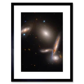 Wall Art & Pictures | Wall Art Print Hubble Space Astronomy Hickson Compact Group 40 A Cosmic Gravitational Dance Between Fi