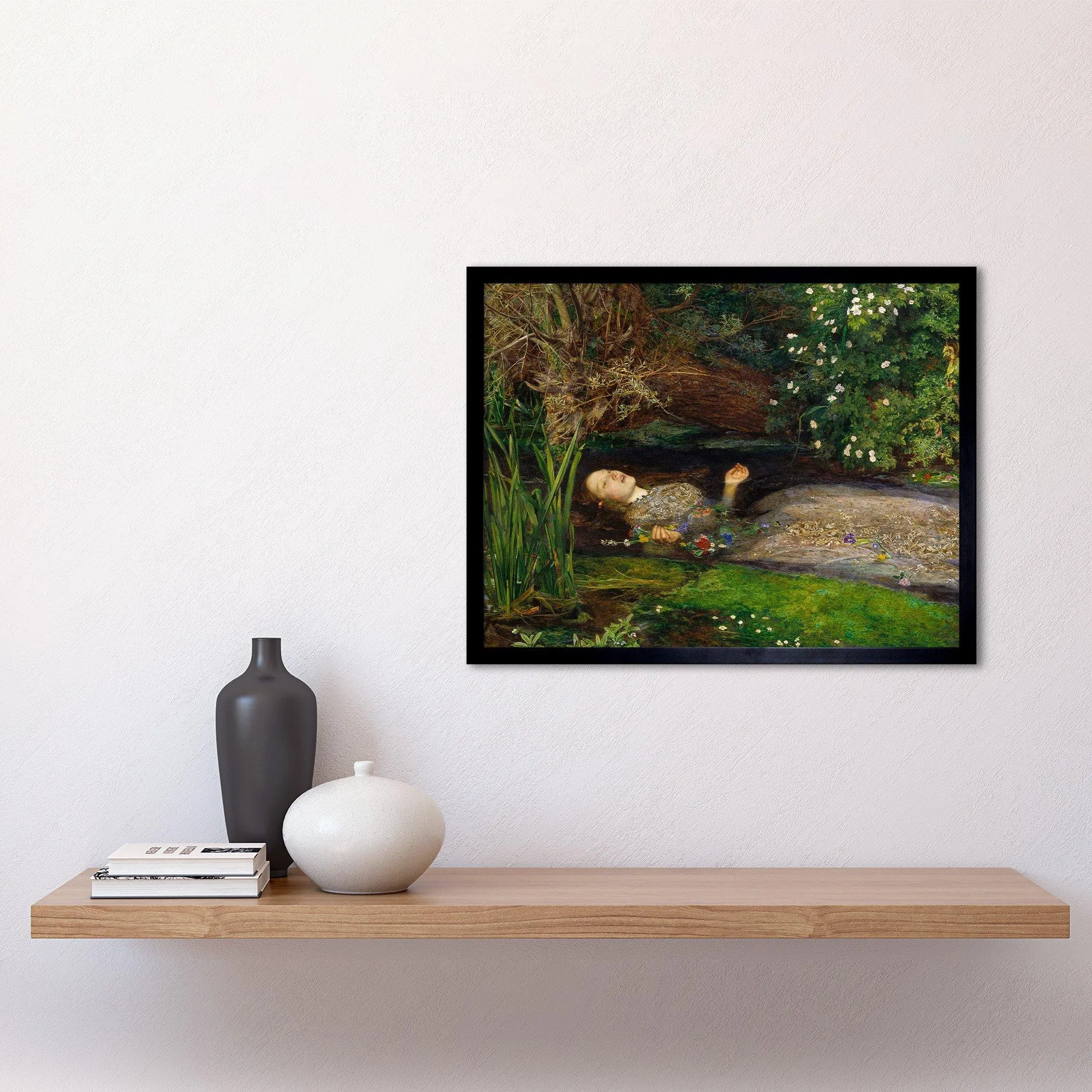 Wall Art & Pictures | Wall Art Print John Everett Millais Ophelia Shakespeare Nature Landscape River Death Cropped Fine Art 