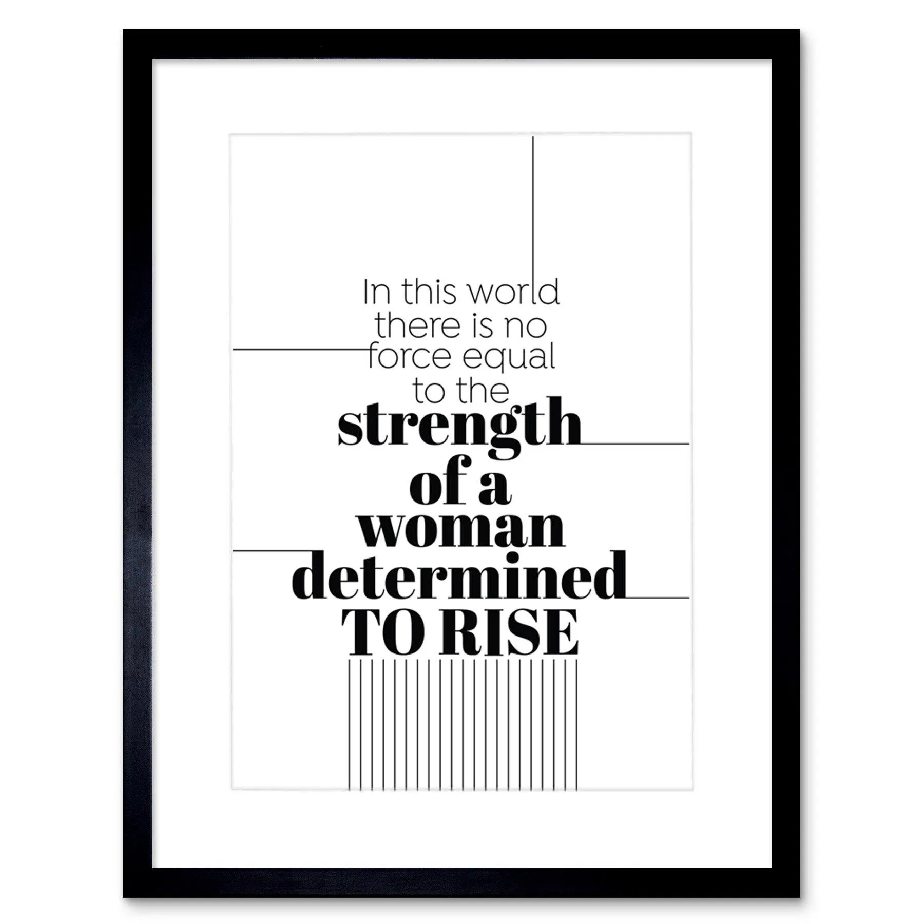 Wall Art & Pictures | Wall Art Print Woman Strength Determined Lines Framed | Artery8