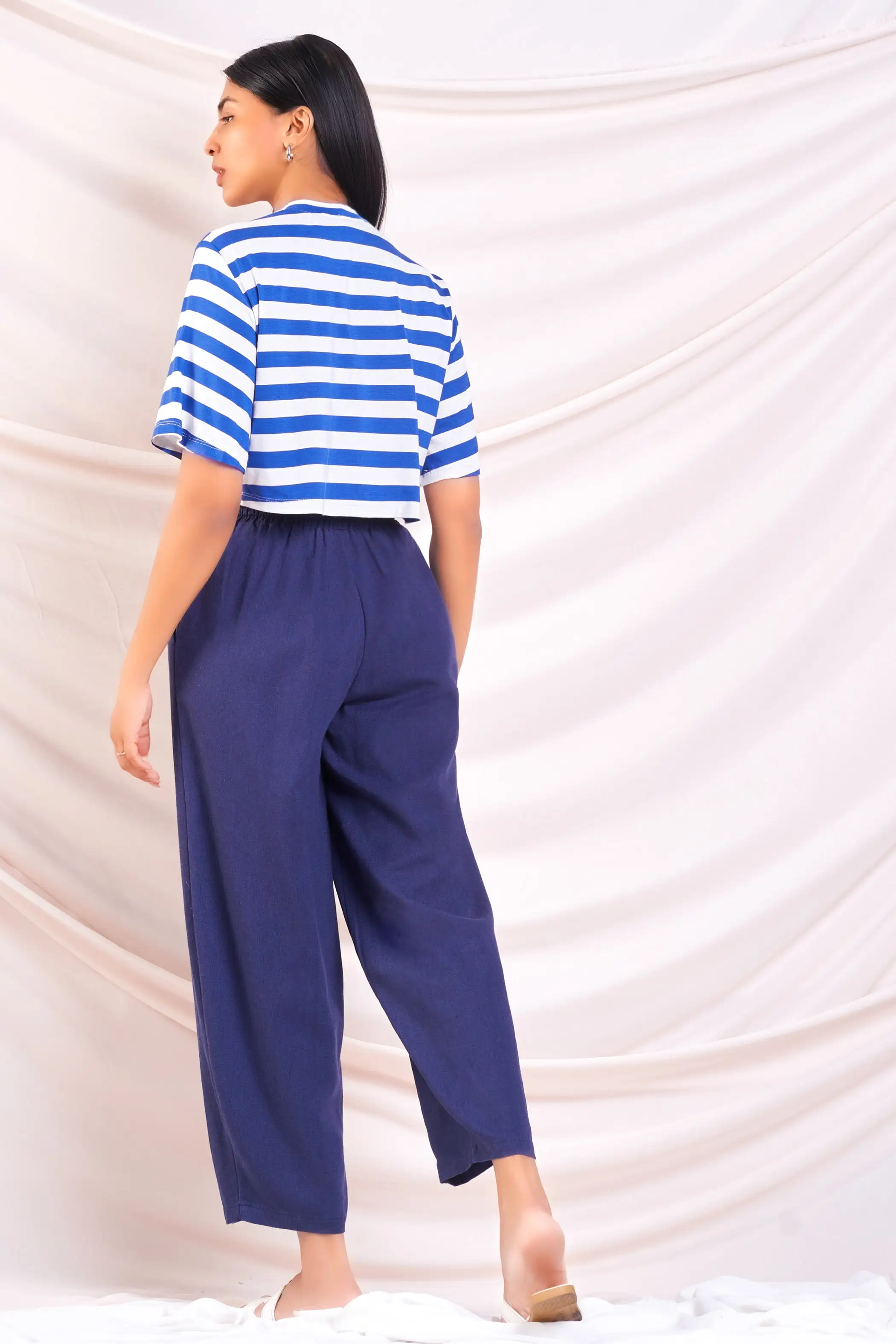 Wide Leg Drawstring Linen Pant