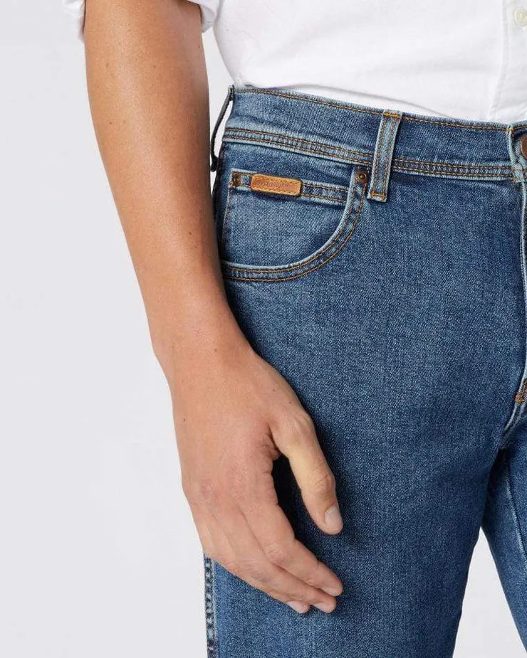 Wrangler Texas Stretch Authentic Straight Mens Jeans - Stonewash Blue
