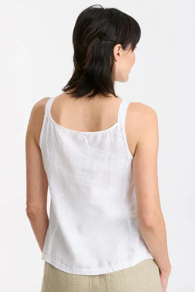 XCVI Kiesten White Linen Tank Top