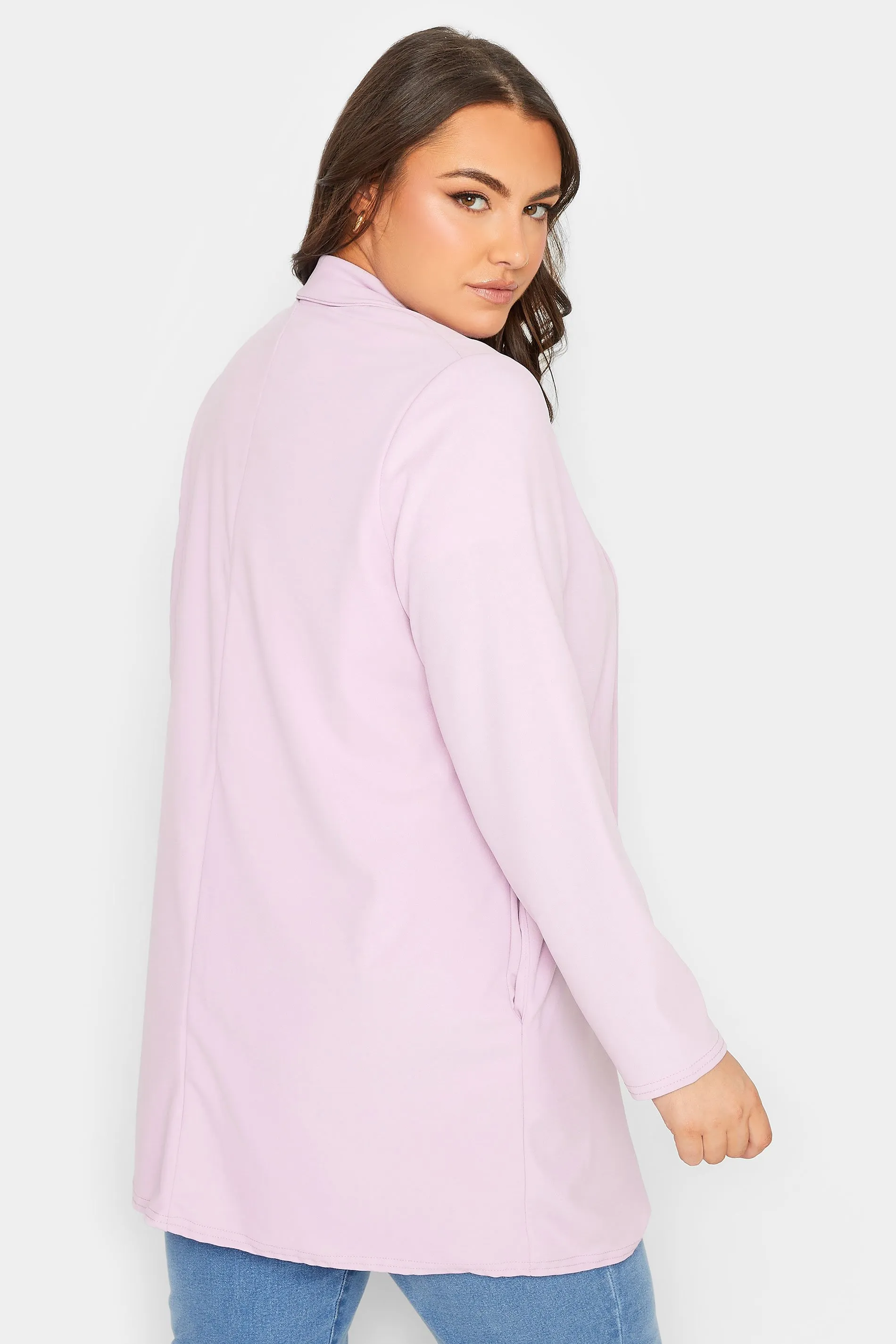 YOURS Curve Lilac Purple Longline Blazer